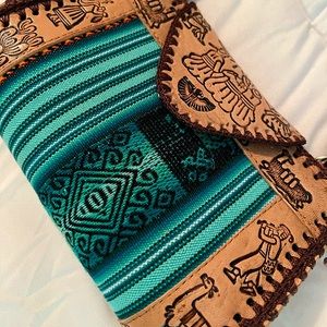 Mexican hand tooled crossbody purse
